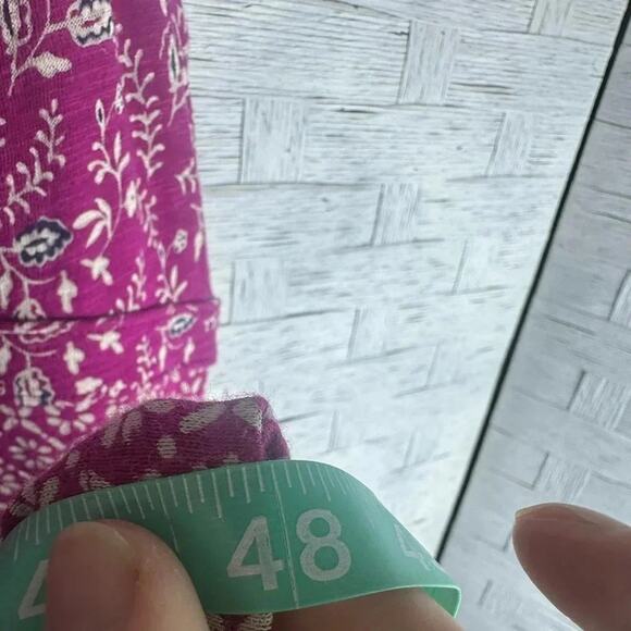 Eddie Bauer sleeveless Dress cotton floral, drawstring v-neck crisscross - Picture 8 of 9